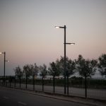 Silver Cylindrical Street Lamps: Ideal for Garden’s Main Road