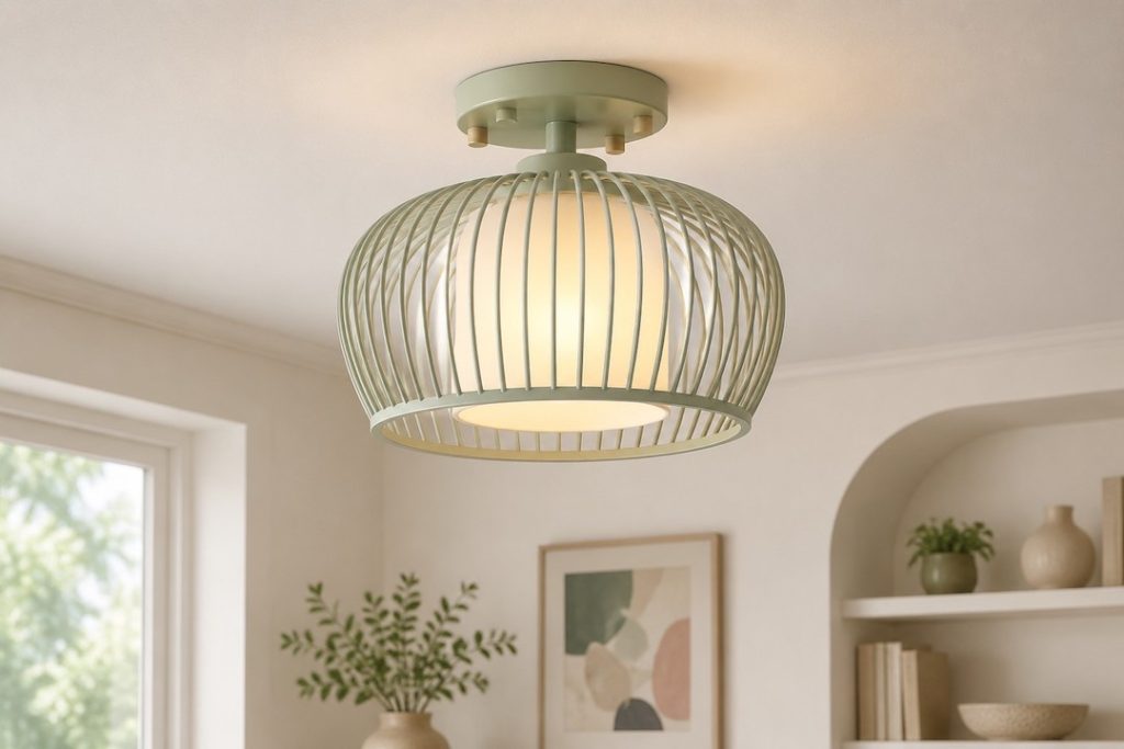 Danish Pastel Cage Shade Semi Flush Light: A Stylish Lighting Solution