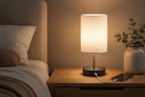 Enhance Your Bedroom with Touch Control Bedside Lamp with USB Charging