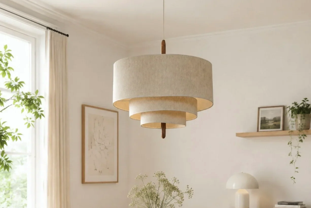 Elegant Dimmable Pendant Light with Linen Shade Finish for Cozy Ambiance